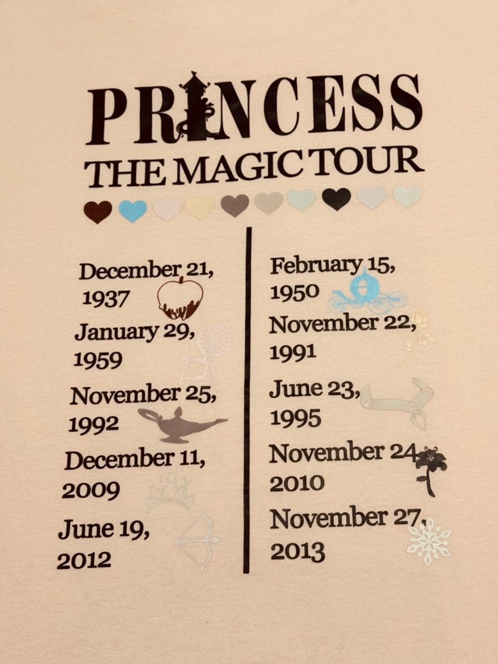 Disney Pink 'Princess The Magic Tour' Short Sleeve Graphic Tee - Picture 6 of 6